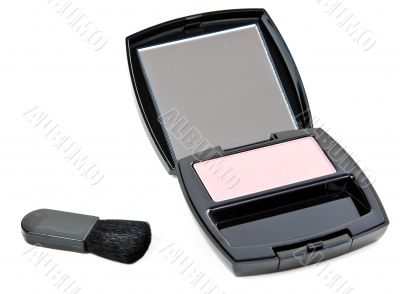cosmetic set rouge with mirror and brush