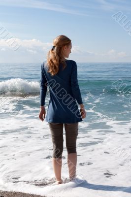 The girl on the beach