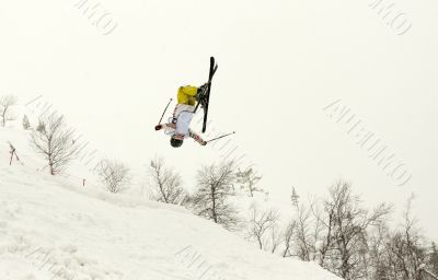 skier flip in the air
