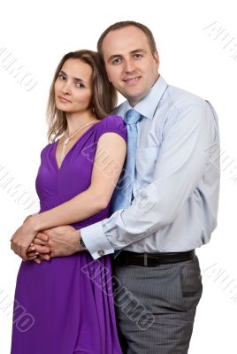 businessman hugging a woman