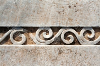 Carved patterns in marble