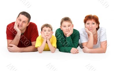 family of four on the floor