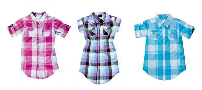 collage of the three checkered shirt