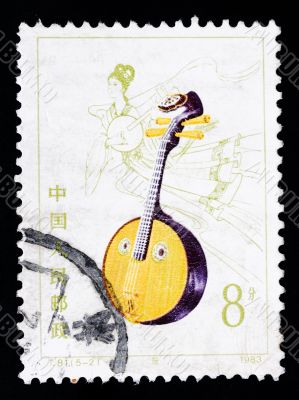 CHINA - CIRCA 1983: A Stamp printed in China shows the traditional Chinese musical instrument Ruan, circa 1983