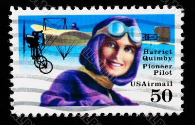 USA - CIRCA 1993 : stamp printed in USA showing Harriet Quimbly American pioneer pilot, circa 1993 
