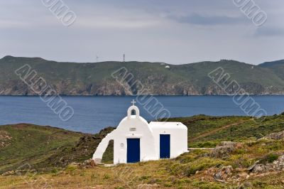 Small whitewashed church