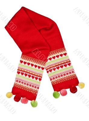 red scarf with a pattern in the shape of a heart red scarf with a pattern in the shape of a heart
