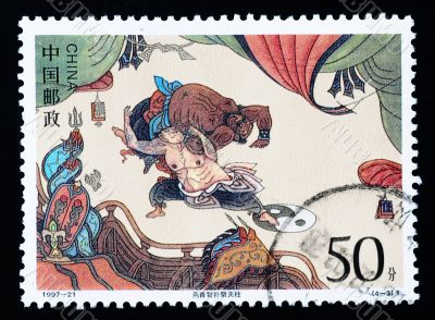 CHINA - CIRCA 1997: A Stamp printed in China shows The Story by the Water Margin  , circa 1997