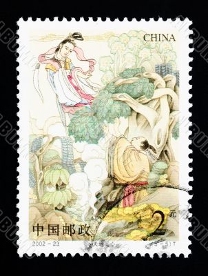 CHINA - CIRCA 2002: A Stamp printed in China shows a historic love story, circa 2002