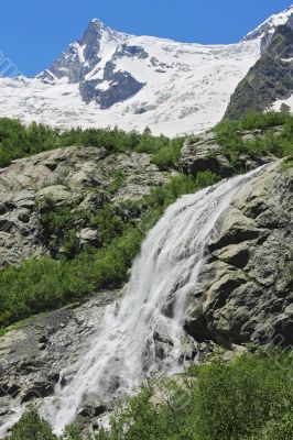 Alibek waterfall. Dombay mountains. The Northern Caucas