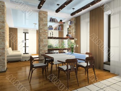 Interior of the stylish apartment