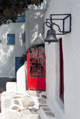 Entrance with red door