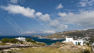 Mykonos new port panorama