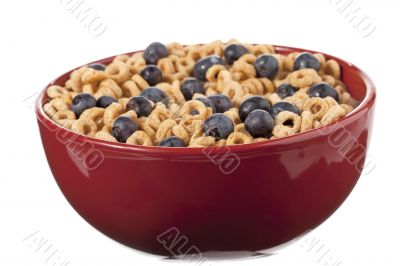 bowl of cheerios with blueberry