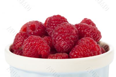 bowl with red raspberries