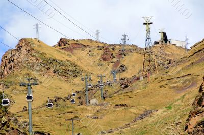 Funicular in Caucasus mountains