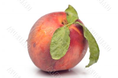 Fresh peach with leaves Fresh peach with leaves