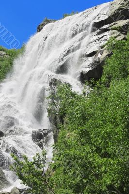 Alibek waterfall. Dombay mountains. The Northern Caucas