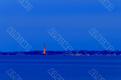Kiel - Laboe - Tower and WWII Memorial Submarine at Night