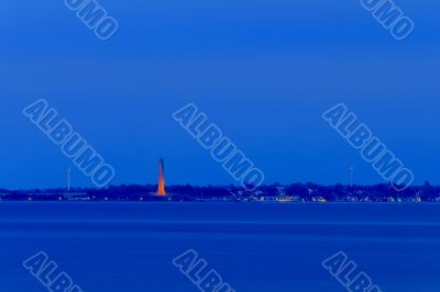 Kiel - Laboe - Tower and WWII Memorial Submarine at Night
