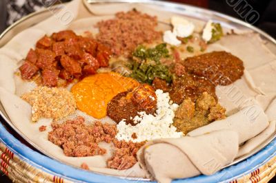 Injera be wot, traditional Ethiopian Food