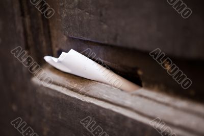 Letter in old mail slot