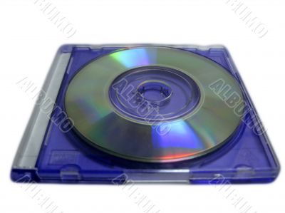 Compact disc in the blue clear case