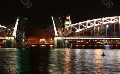 drawbridge at night