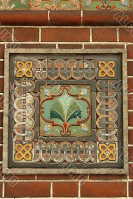 Applique on the wall of  Igumnov House in Moscow