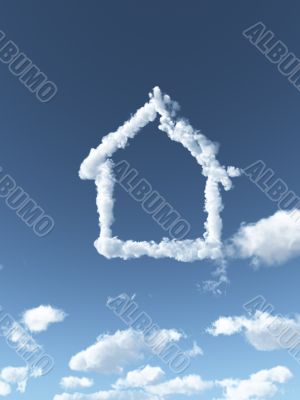 cloudy house