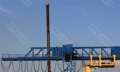 Piece of equipment the construction site of the metro station Piece of equipment the construction site of the metro station