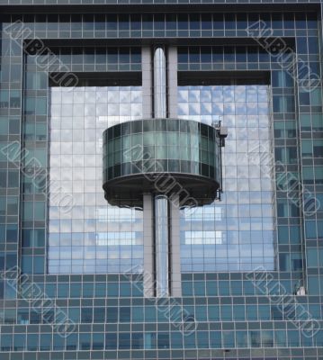 Facade of High-tech style building