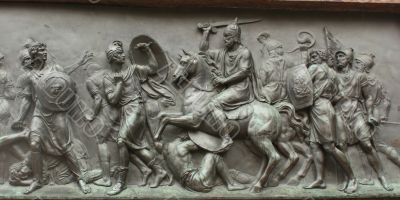 Bas-relief on the monument to Minin and Pozharsky in Moscow