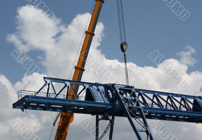 Piece of equipment the construction site of the metro station