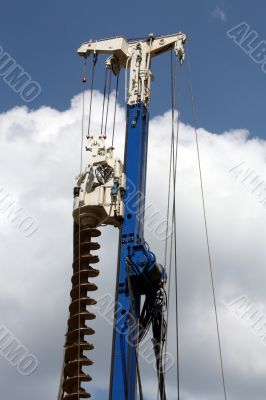 Piece of equipment the construction site of the metro station
