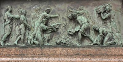 Bas-relief on the monument to Minin and Pozharsky in Moscow