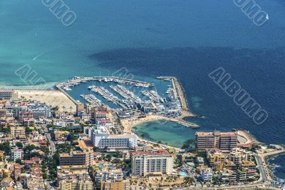 Bird`s-eye view on the island Mallorca