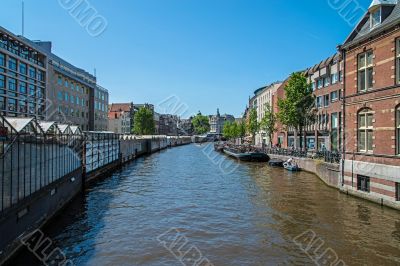 View in backside of flowers market in Amsterdam