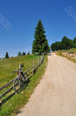 Bicycle on country road