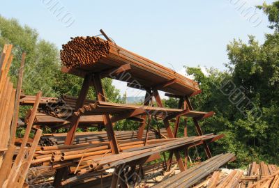 rusty metal constructions  on the open stock