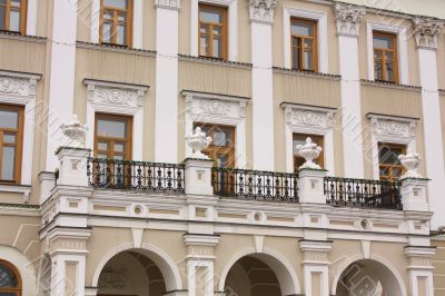 Balcony of the building in the classical style