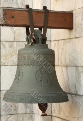 Bell by the entrance to the orthodox church 