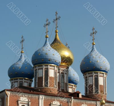 Domes of the Uspenskiy Cathedral of the Ryazan Kremlin