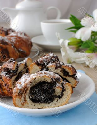 Roll with poppy seeds