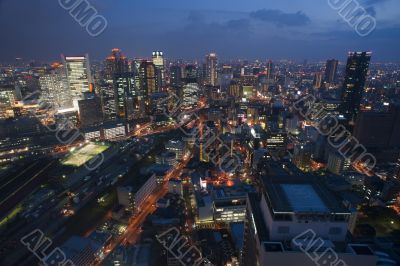 City of Osaka at night