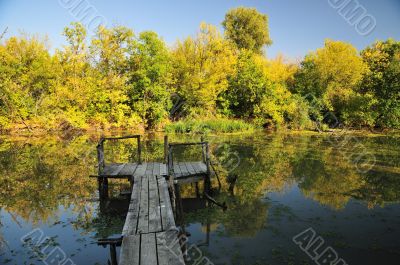 Autumn by river