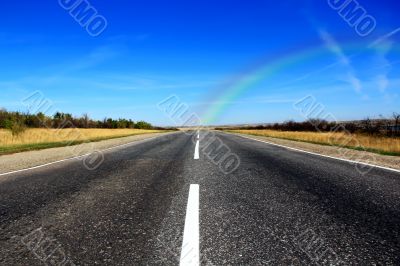 Summer landscape with road and sky