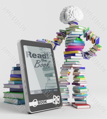 E-book and a book man E-book and a book man