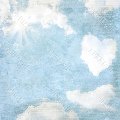 Delicate vintage background - heart-shaped