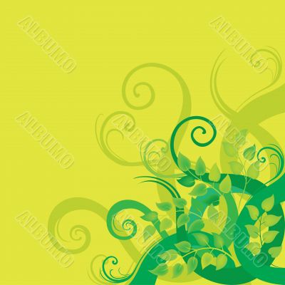 Green decorative floral background